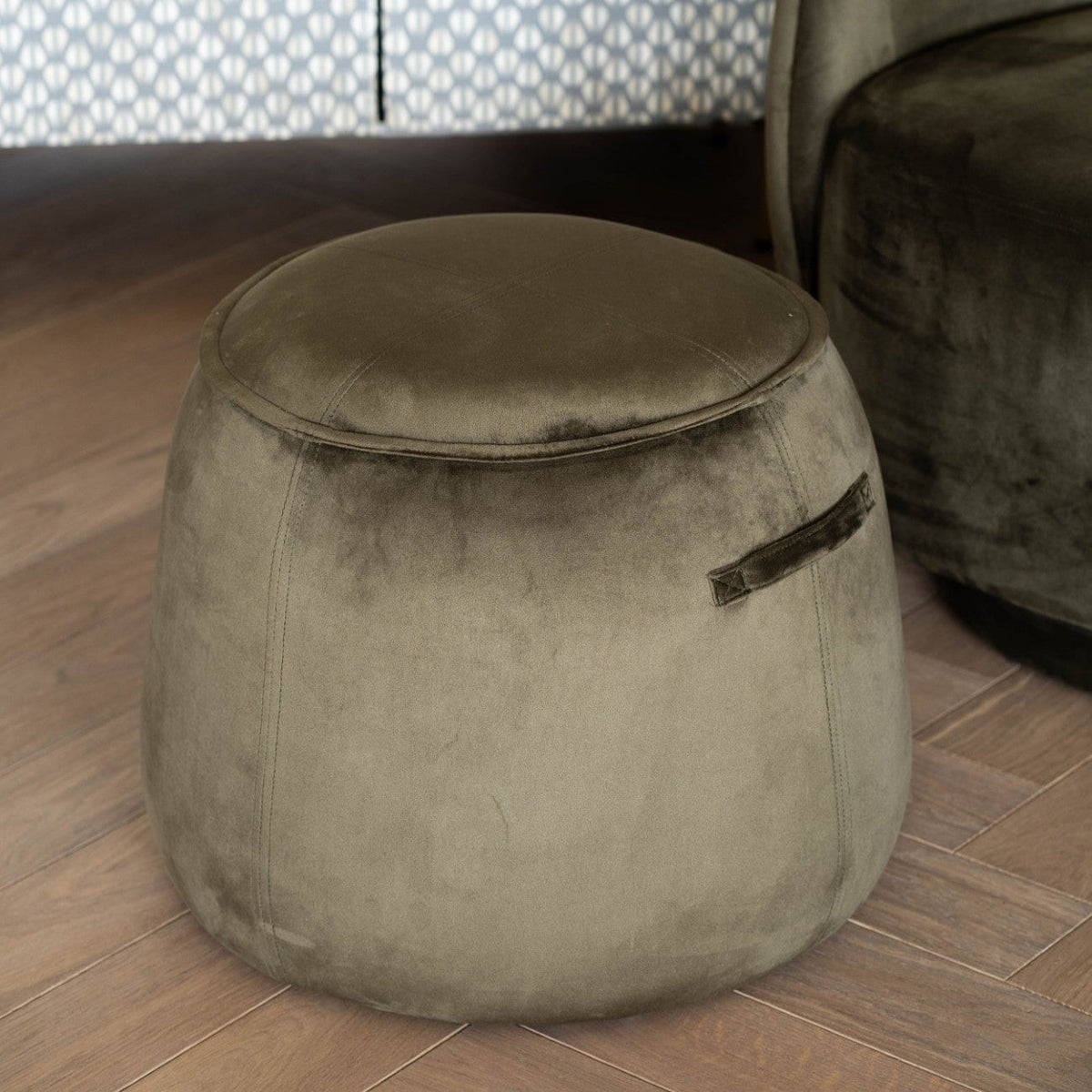 Bingham Green Velvet Stool Pouffe