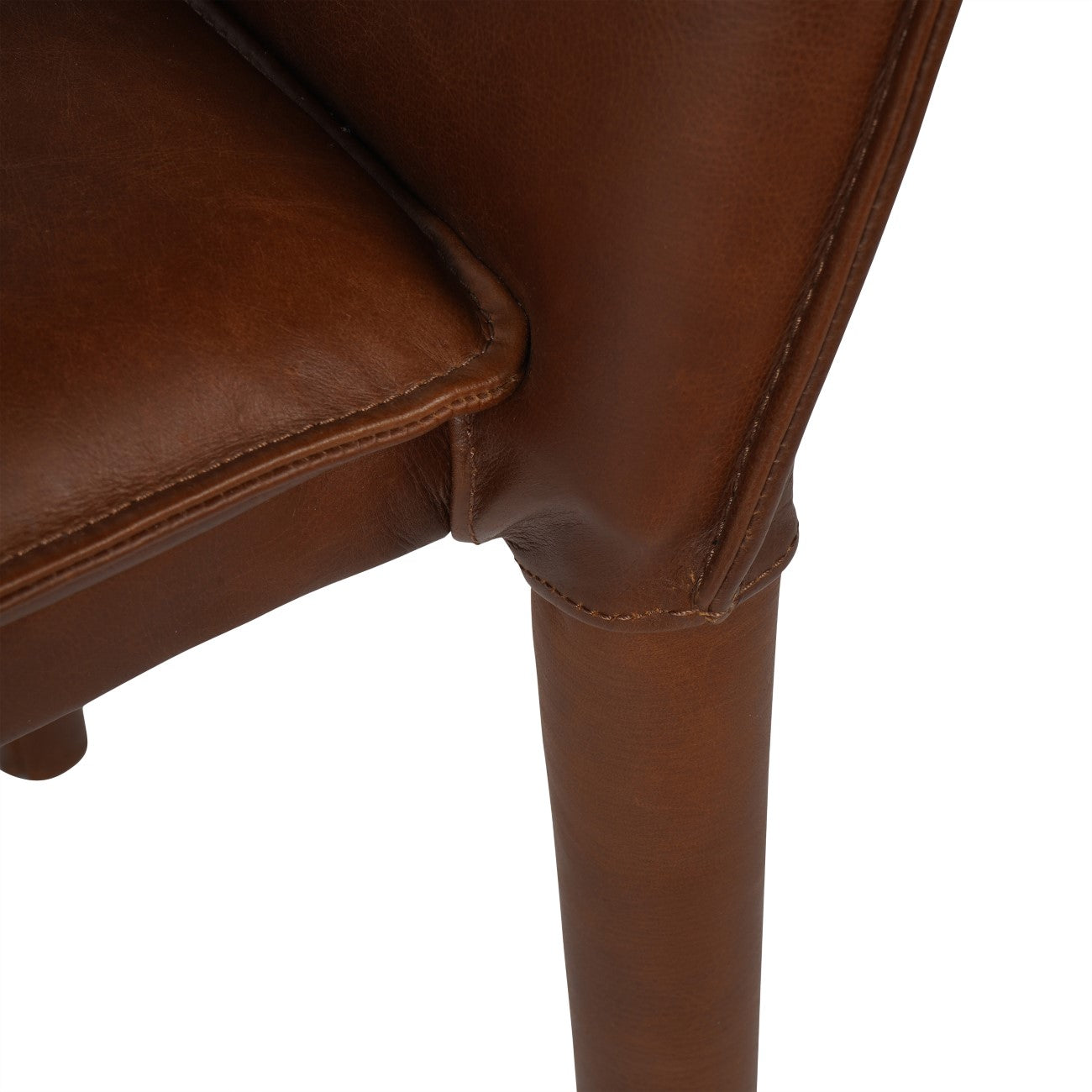Barnes Brown Leather Dining Chair