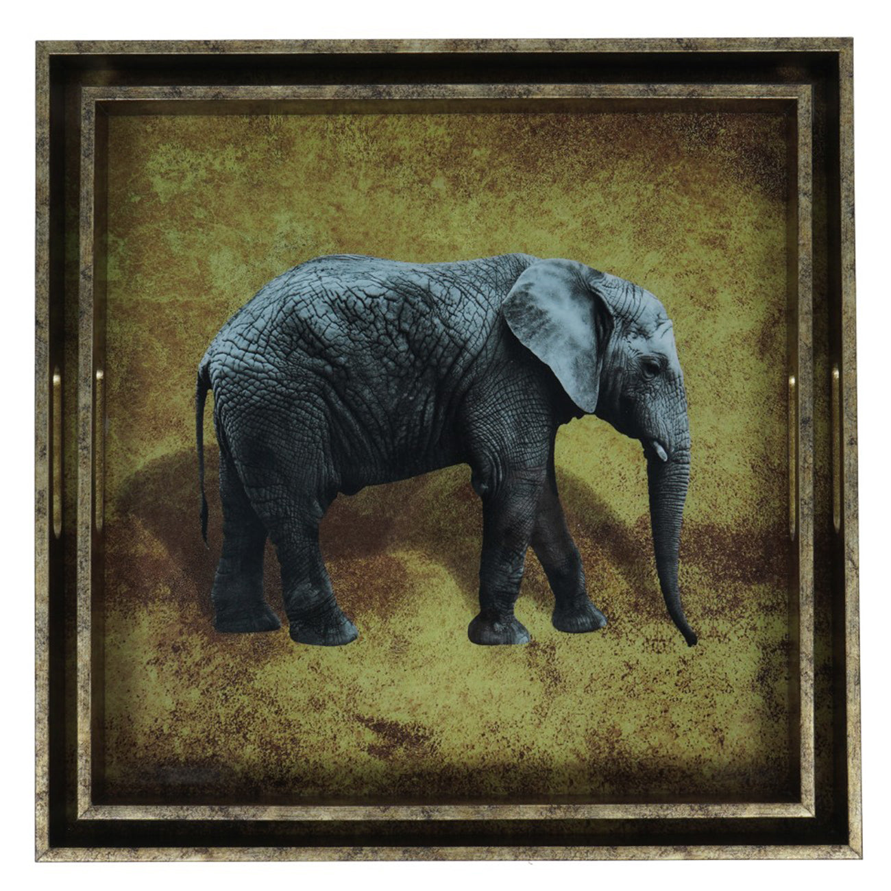 Set of 2 Elephant Gold Nesting Trays