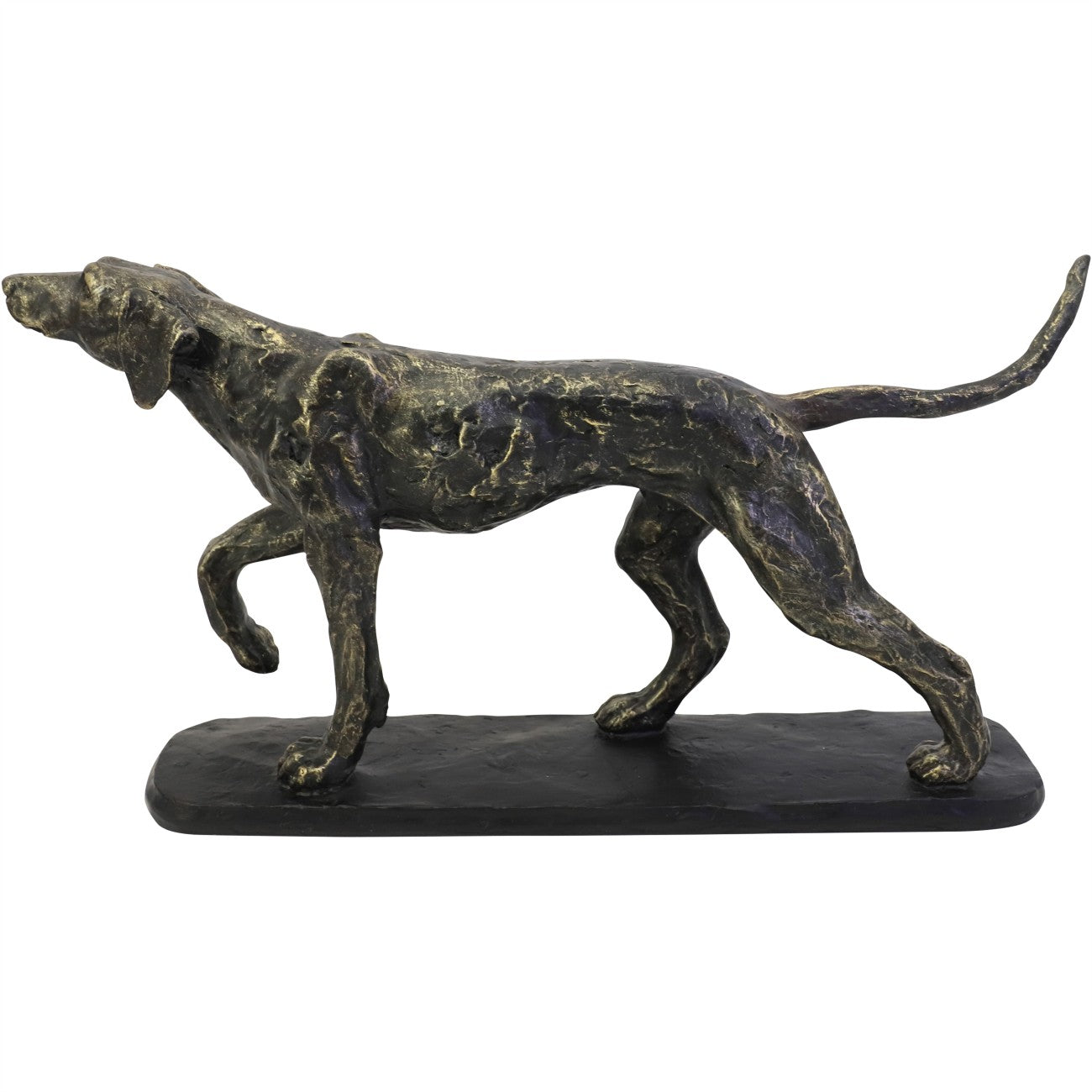 Antique Bronze Hunter Dog Sculpture