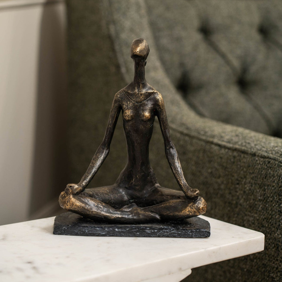 Antique Bronze Yoga Pose Sculpture