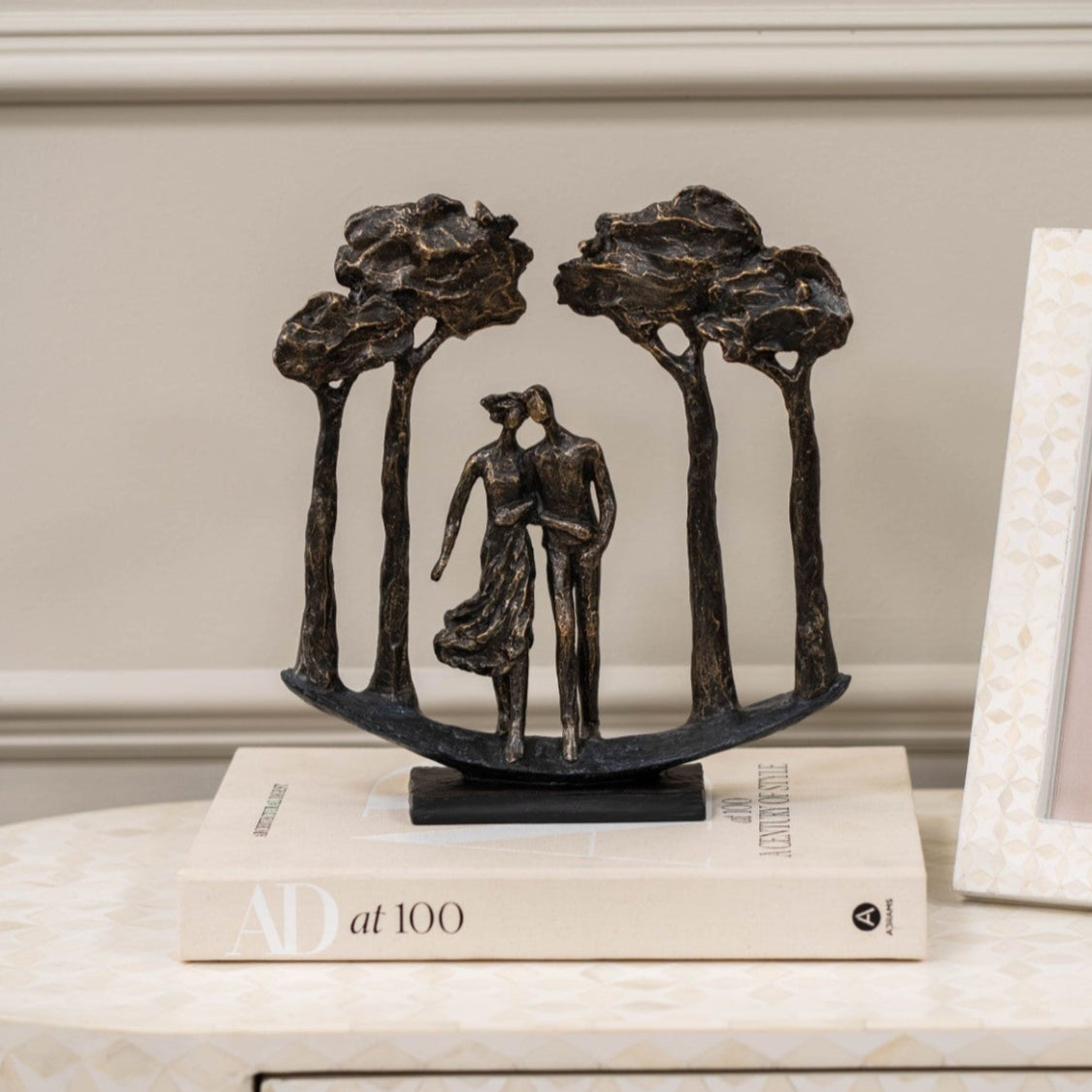 Antique Bronze Lovers Arboretum Sculpture