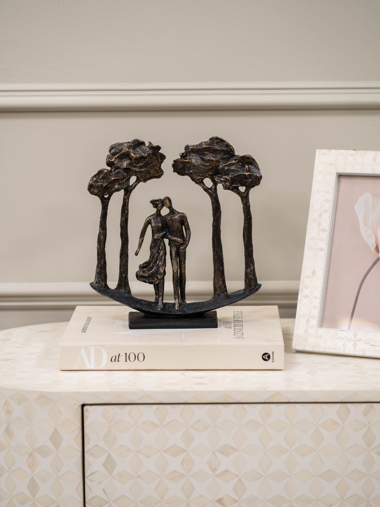 Antique Bronze Lovers Arboretum Sculpture