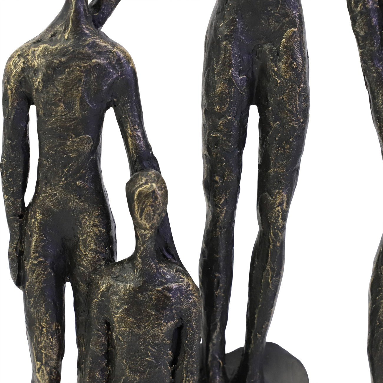 Antique Bronze Abstract Family Sculpture on Hearts Plinth