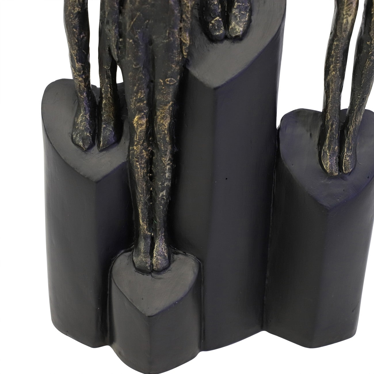 Antique Bronze Abstract Family Sculpture on Hearts Plinth