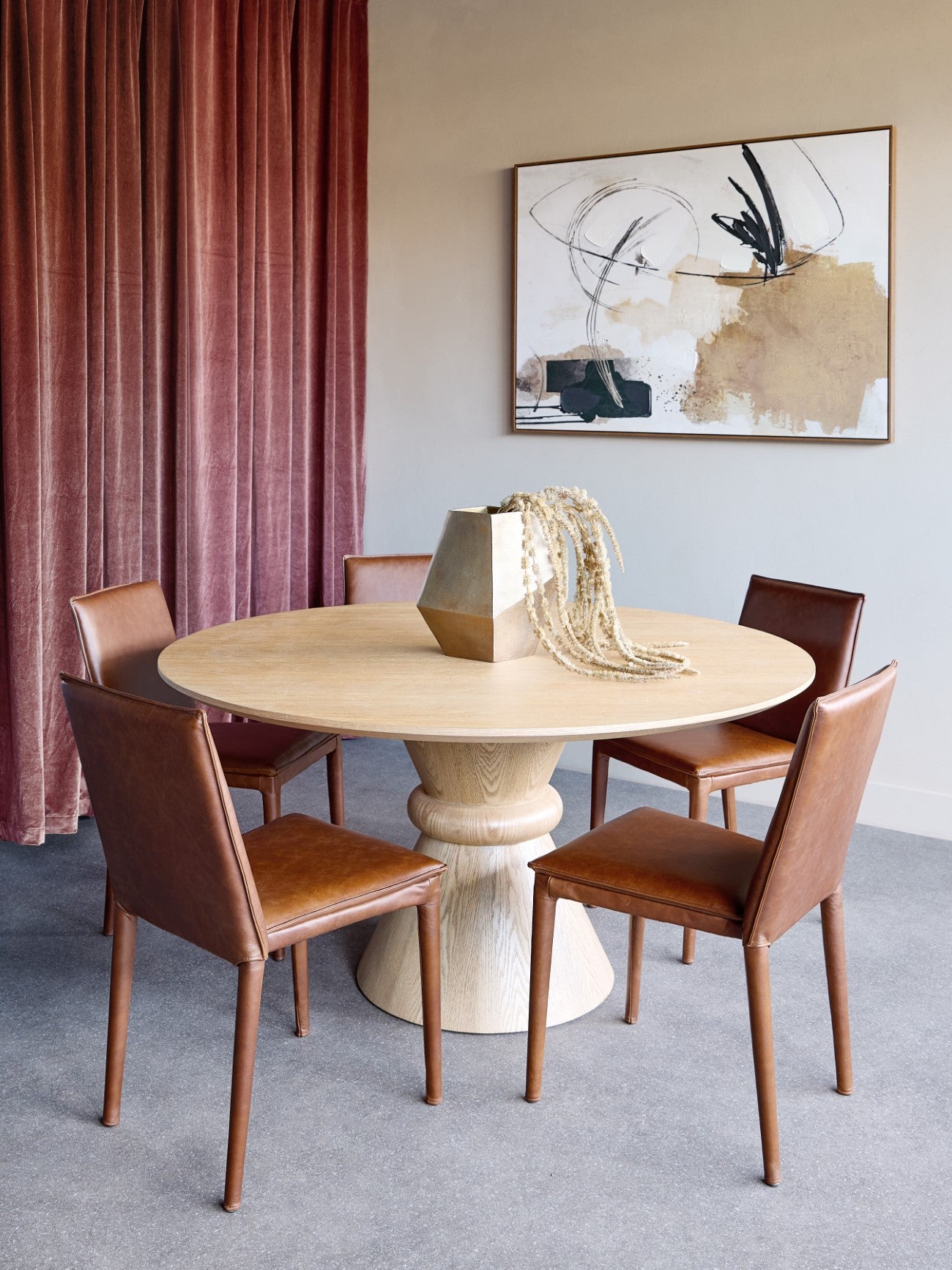 Canberra Round Wooden Pedestal 150cm Dining Table — lifestyle 7