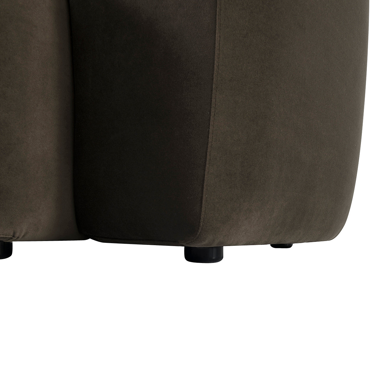 Wicklow Rich Brown Velvet Smooth Curved Sofa