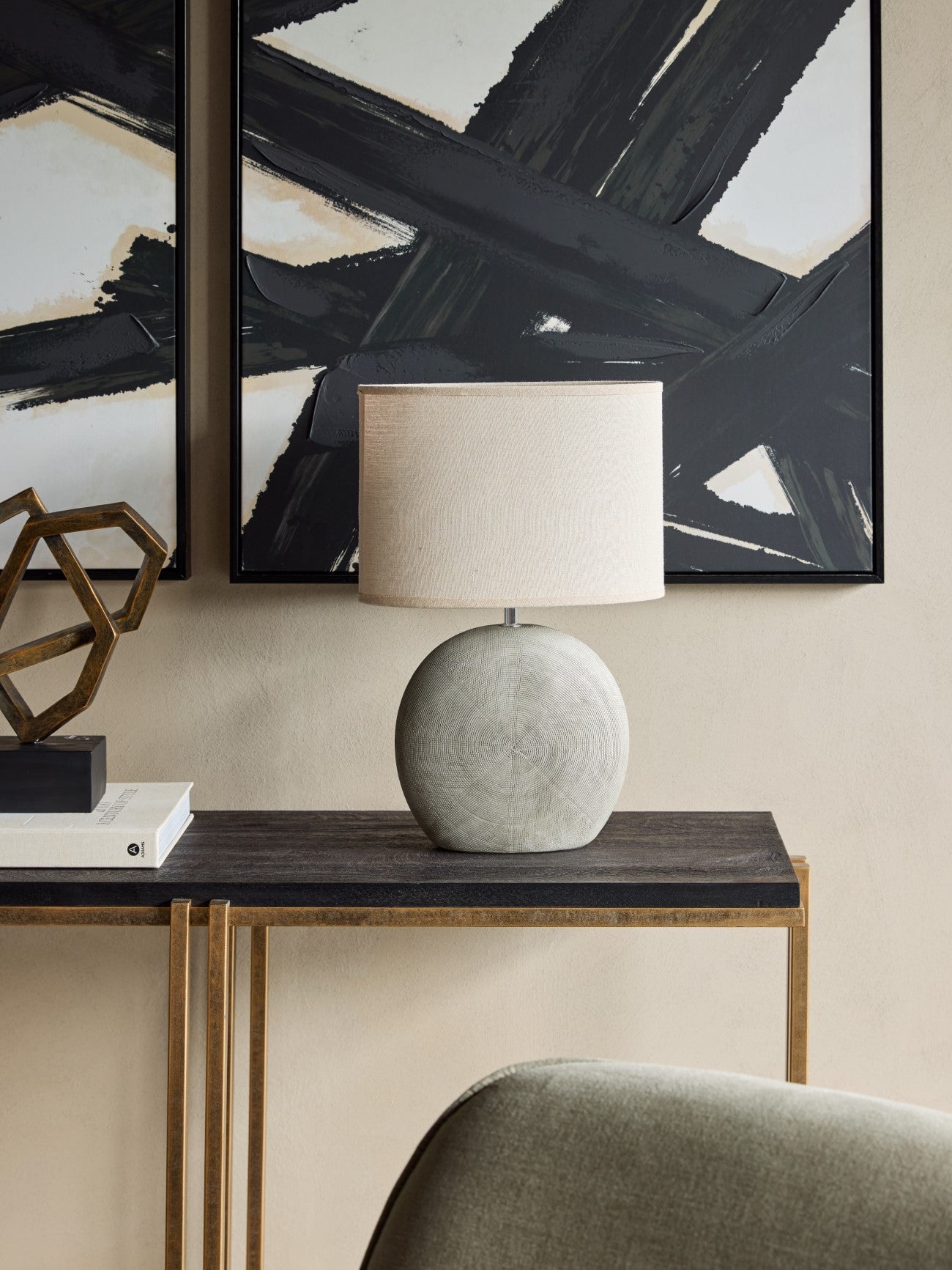 Lunara Textured Ceramic Table Lamp with Shade