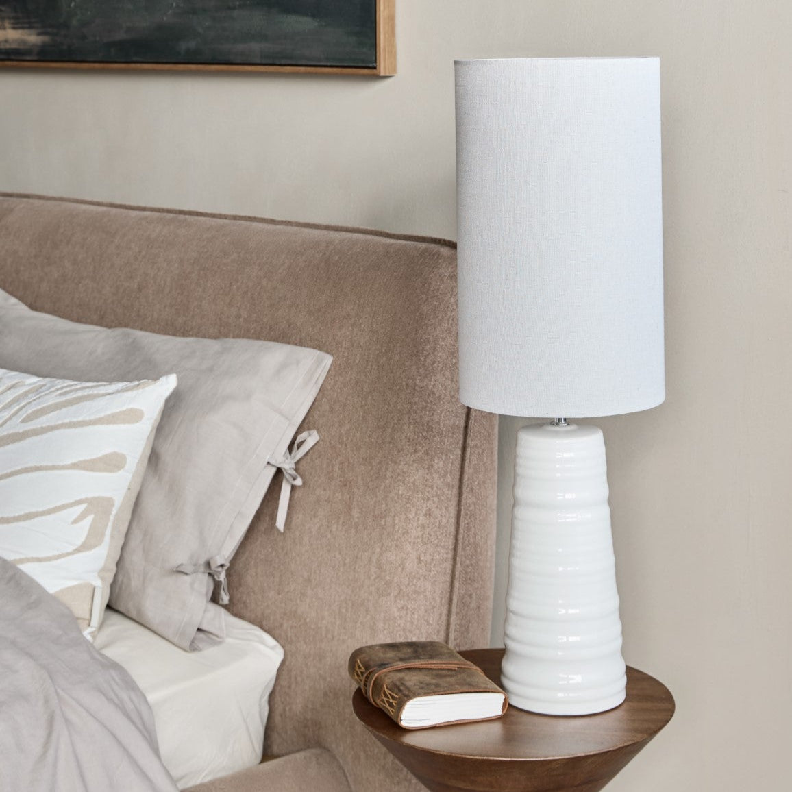 Tivoli Ceramic Table Lamp White with Shade