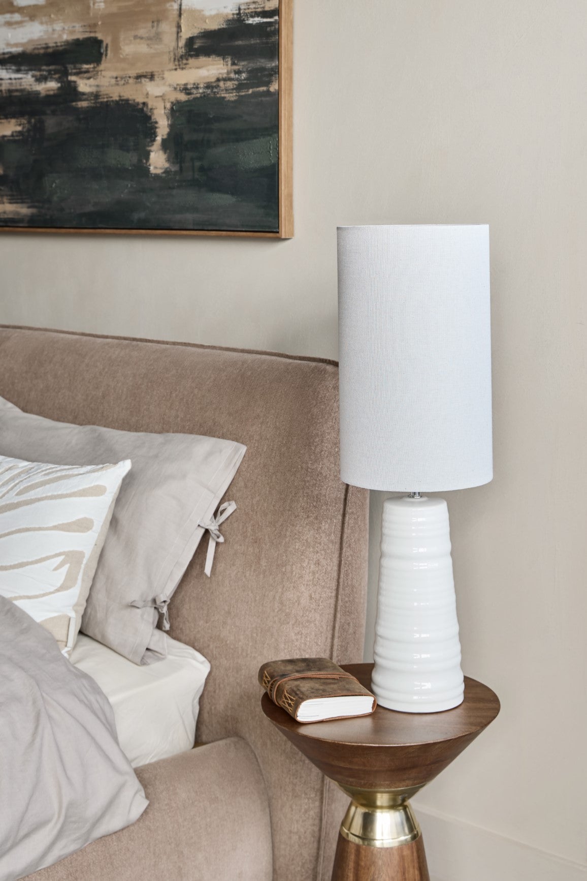 Tivoli Ceramic Table Lamp White with Shade