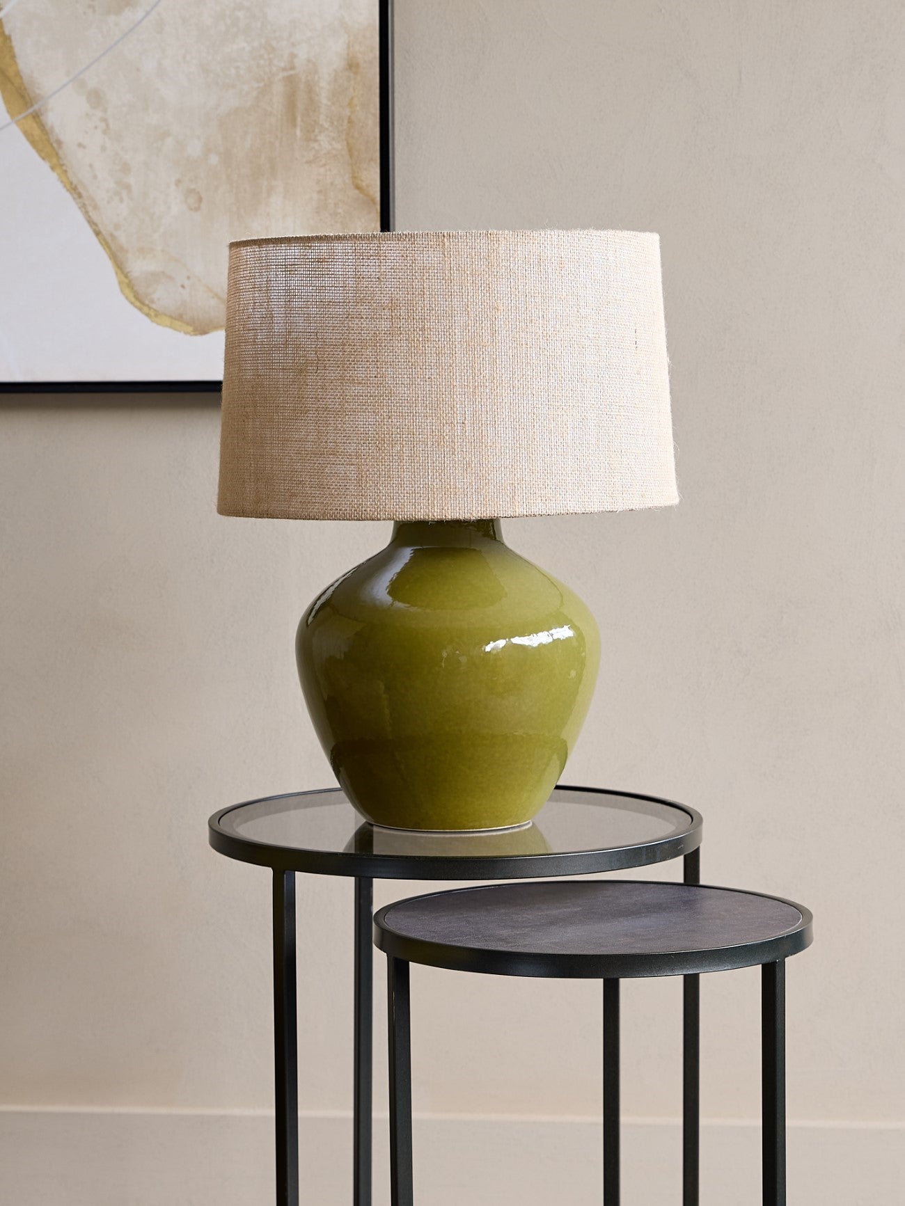 Aubrey Green Ceramic Table Lamp | Large