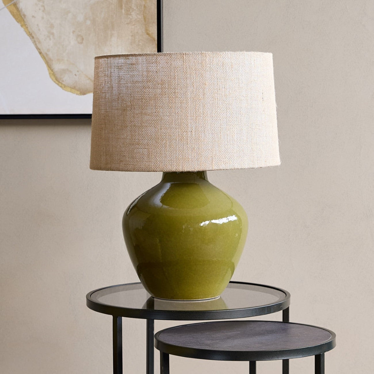 Aubrey Green Ceramic Table Lamp | Large