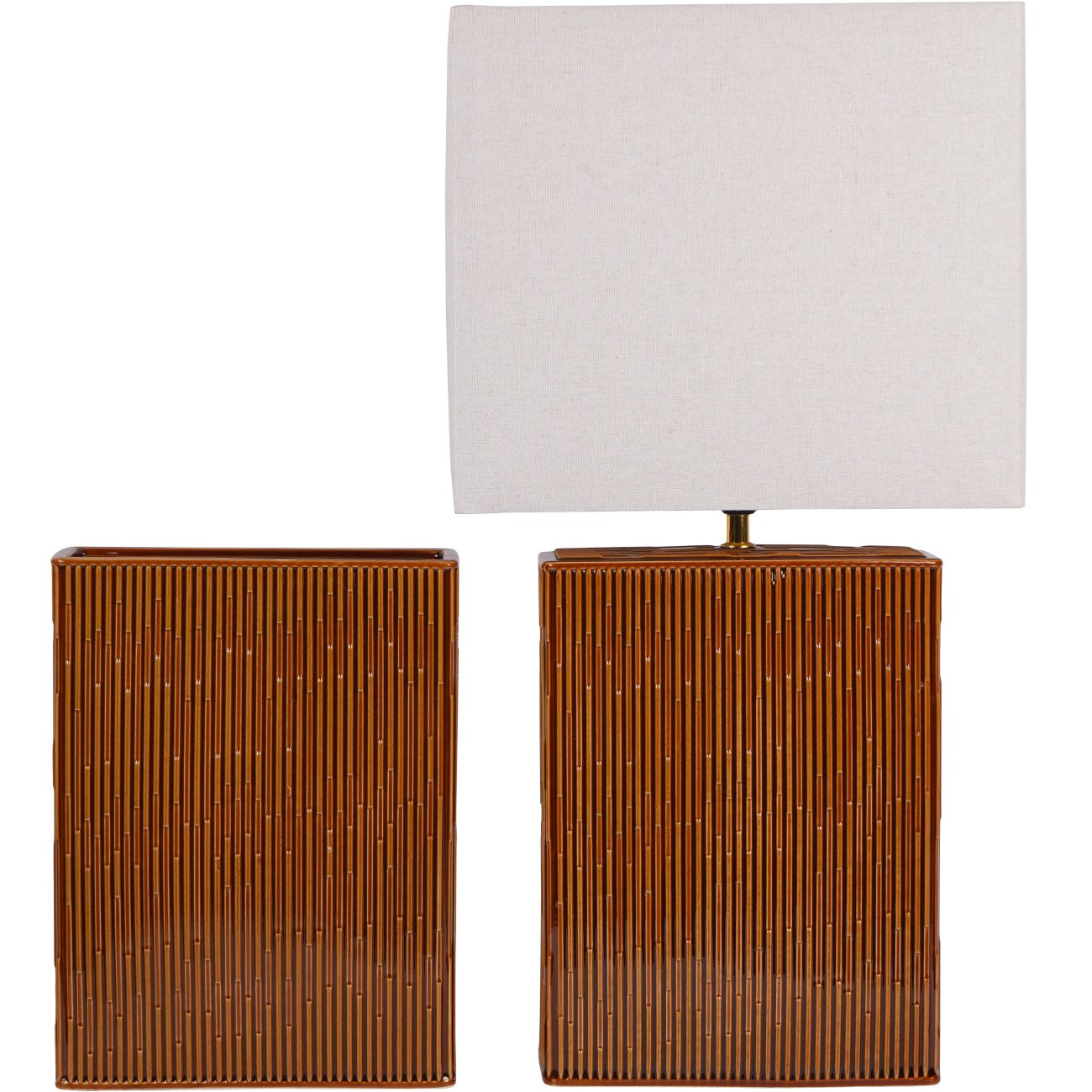 Elk Glazed Terracotta Square Vase