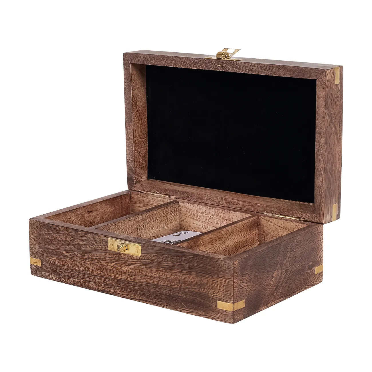 Pryce Mango Wood Poker Box with cards