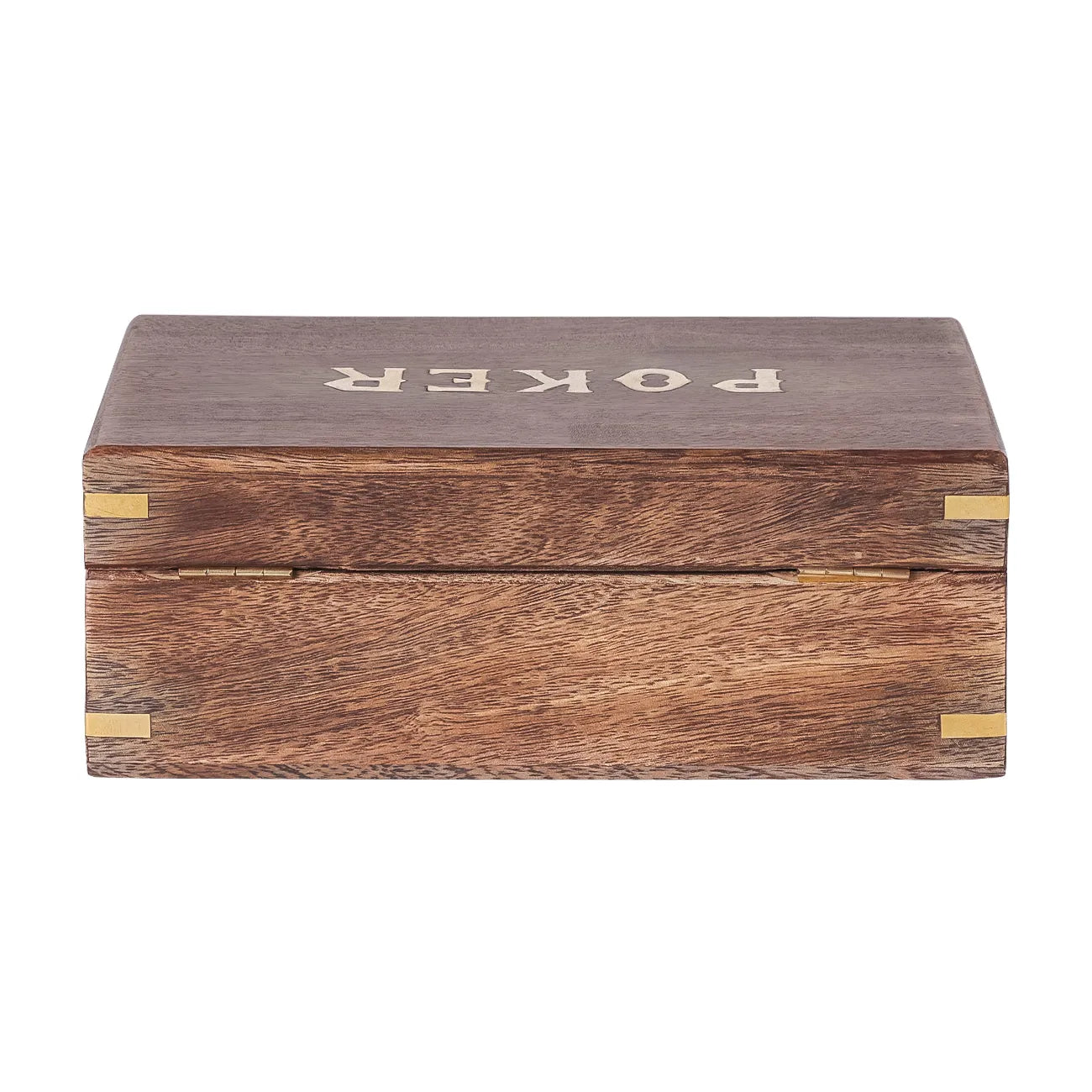 Pryce Mango Wood Poker Box with cards