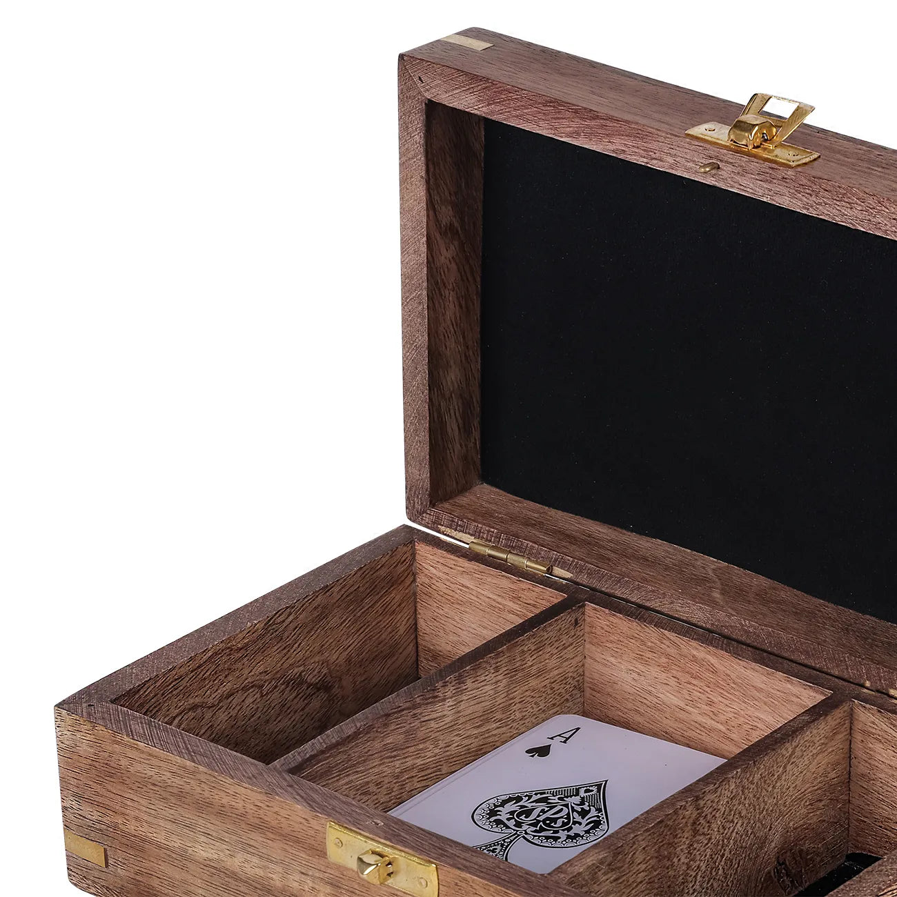 Pryce Mango Wood Poker Box with cards