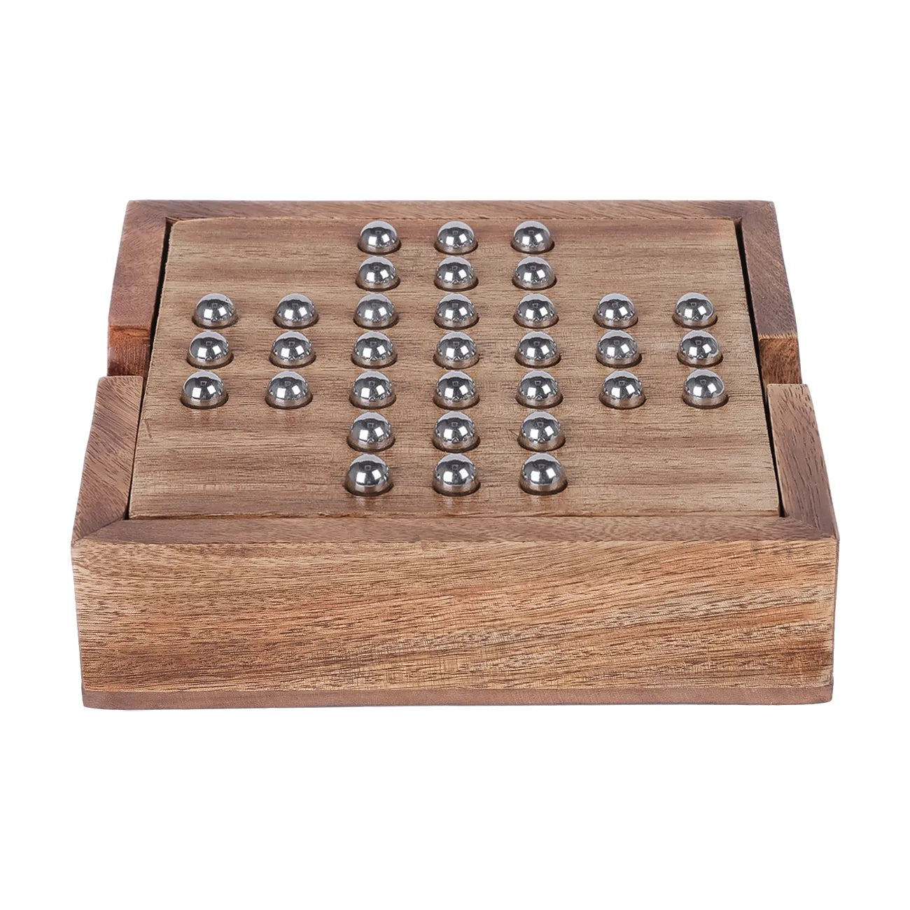 Pryce Mango Wood Noughts and Crosses & Solitaire Game