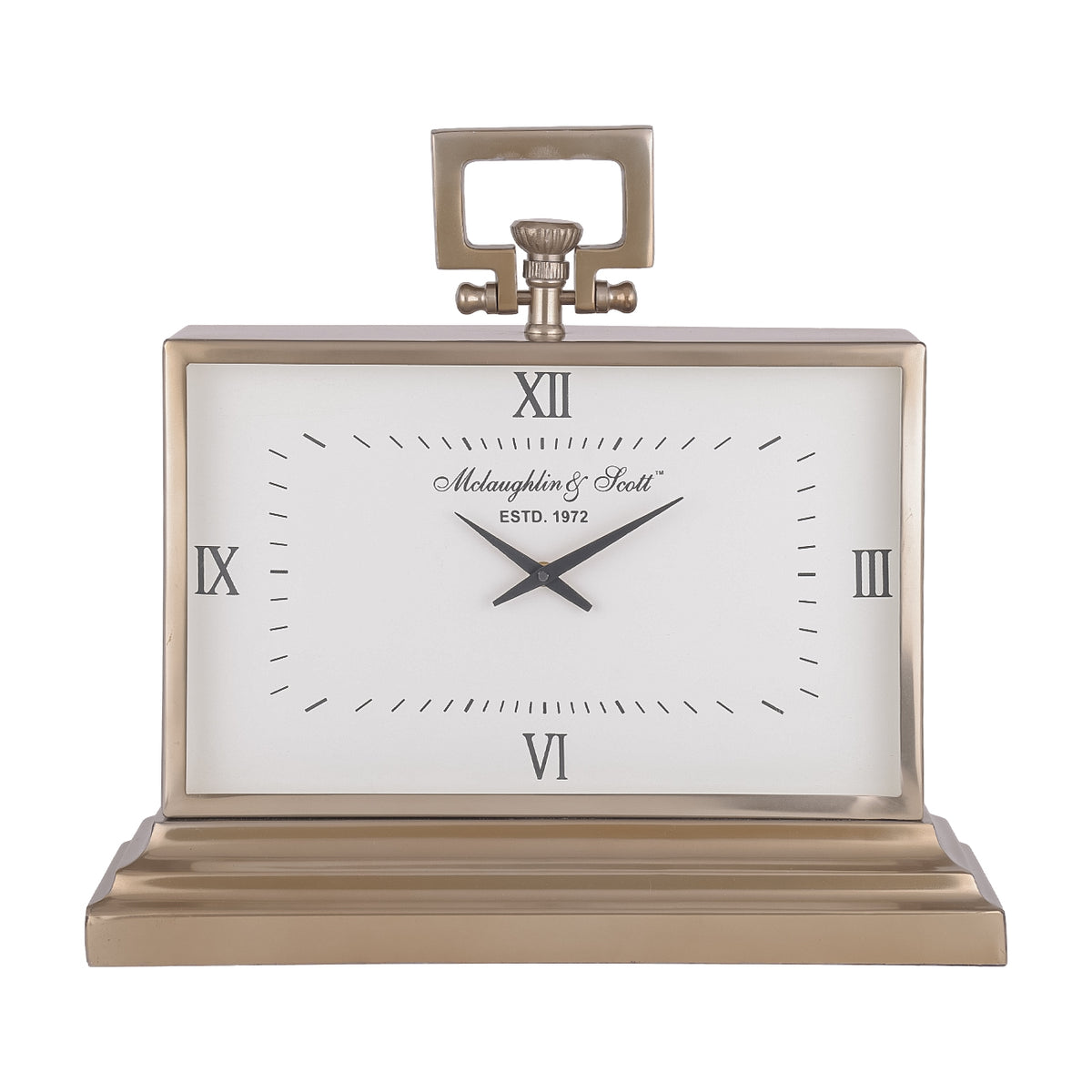 Latham Brass Rectangular Clock Small - CLEARANCE