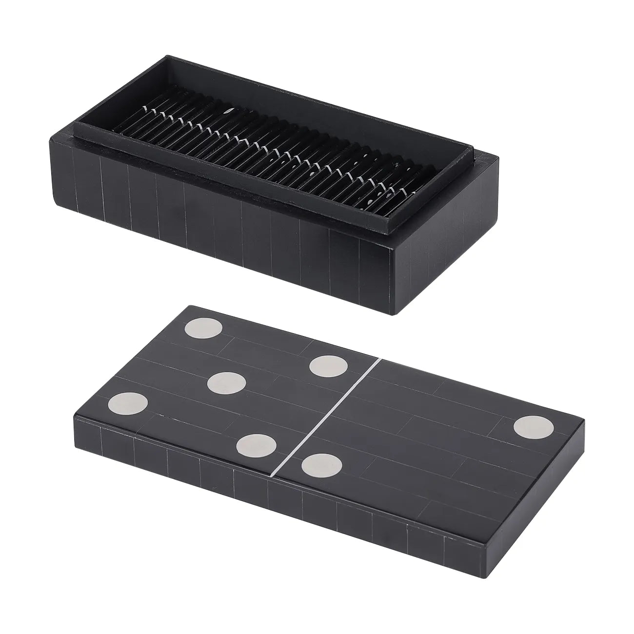Chollerford Black Inlay Dominoes Box