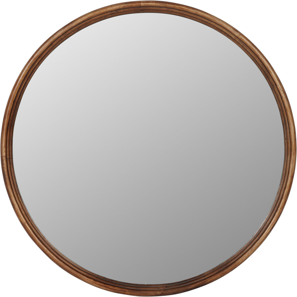 Tilburg Brown Wood Round Wall Mirror