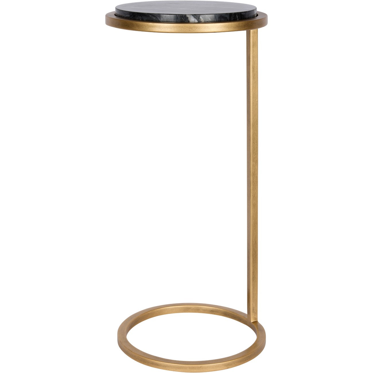 Iota Black Marble & Gold Side Table