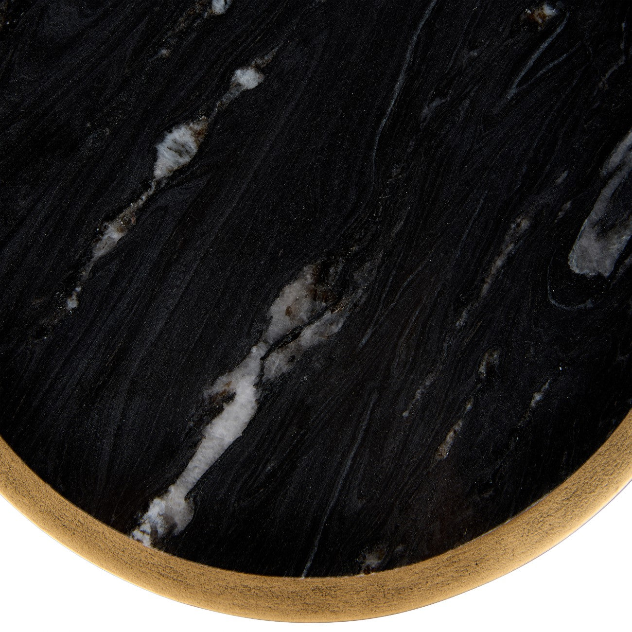 Iota Black Marble & Gold Side Table
