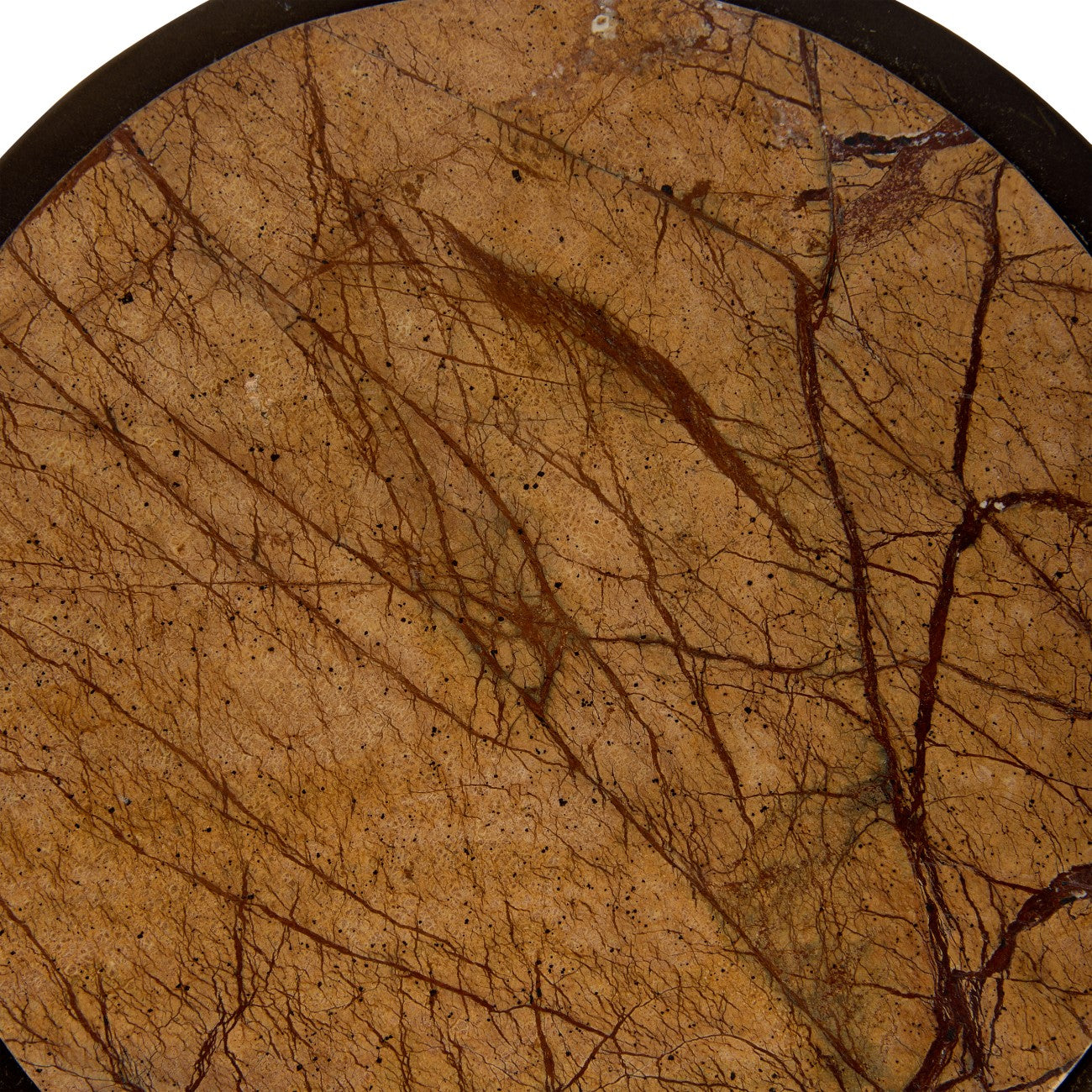 Iota Forest Brown Marble Smoked Gold Side Table