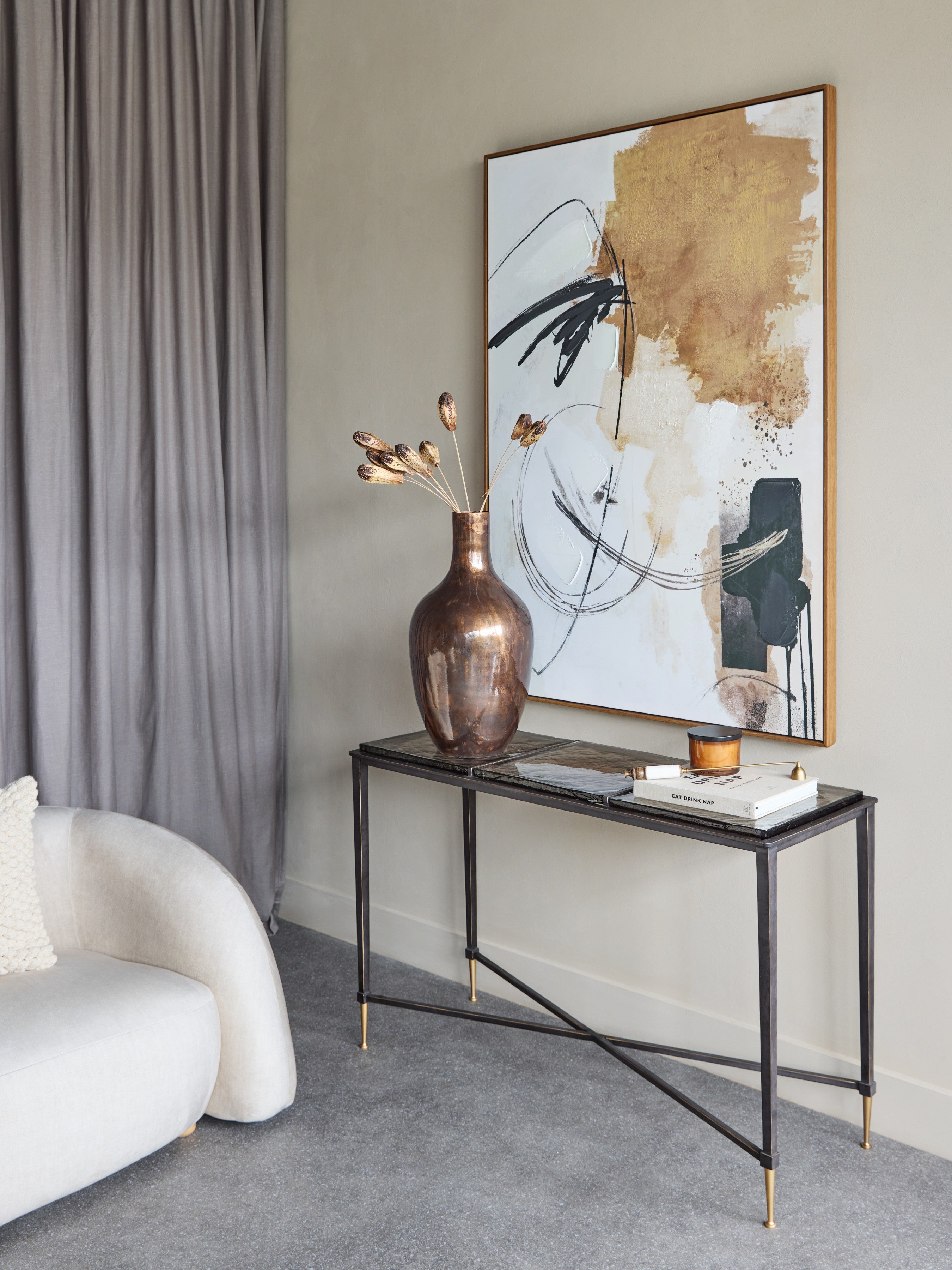 Stella Square Glass Console Table lifestyle