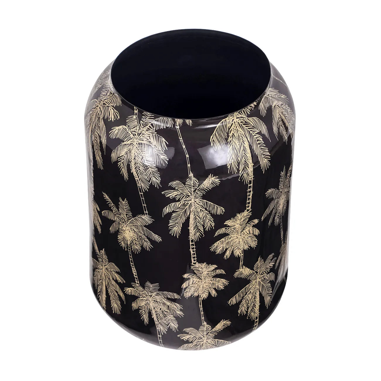 Palm Black Vase Large