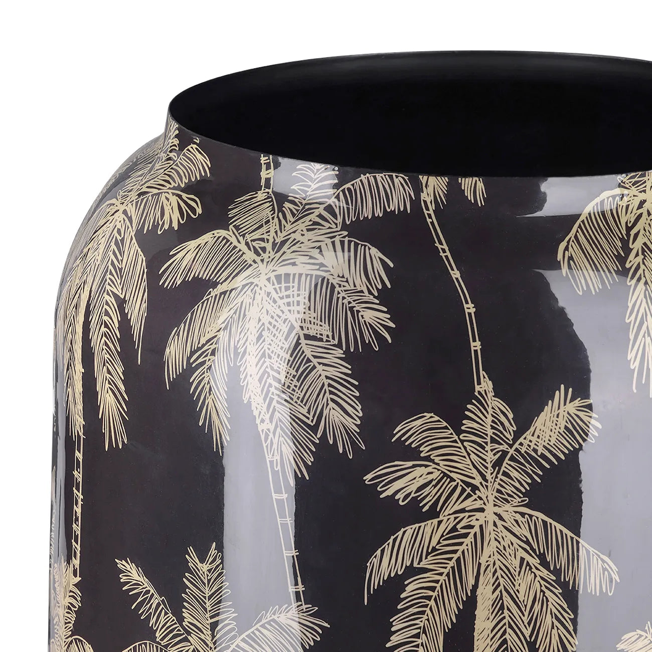 Palm Black Vase Large