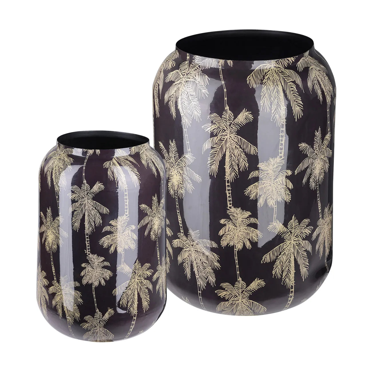 Palm Black Vase Large