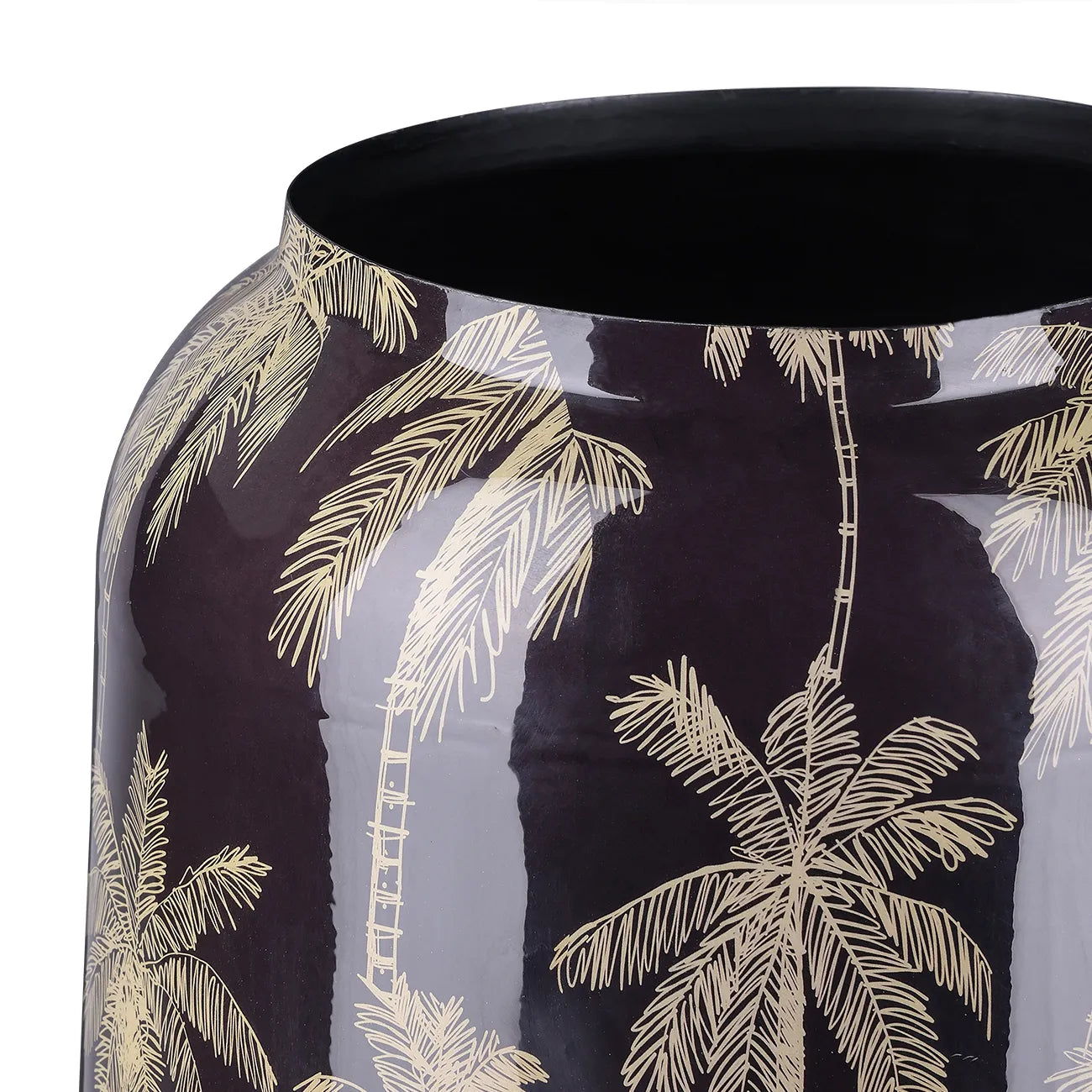 Palm Black Vase Small