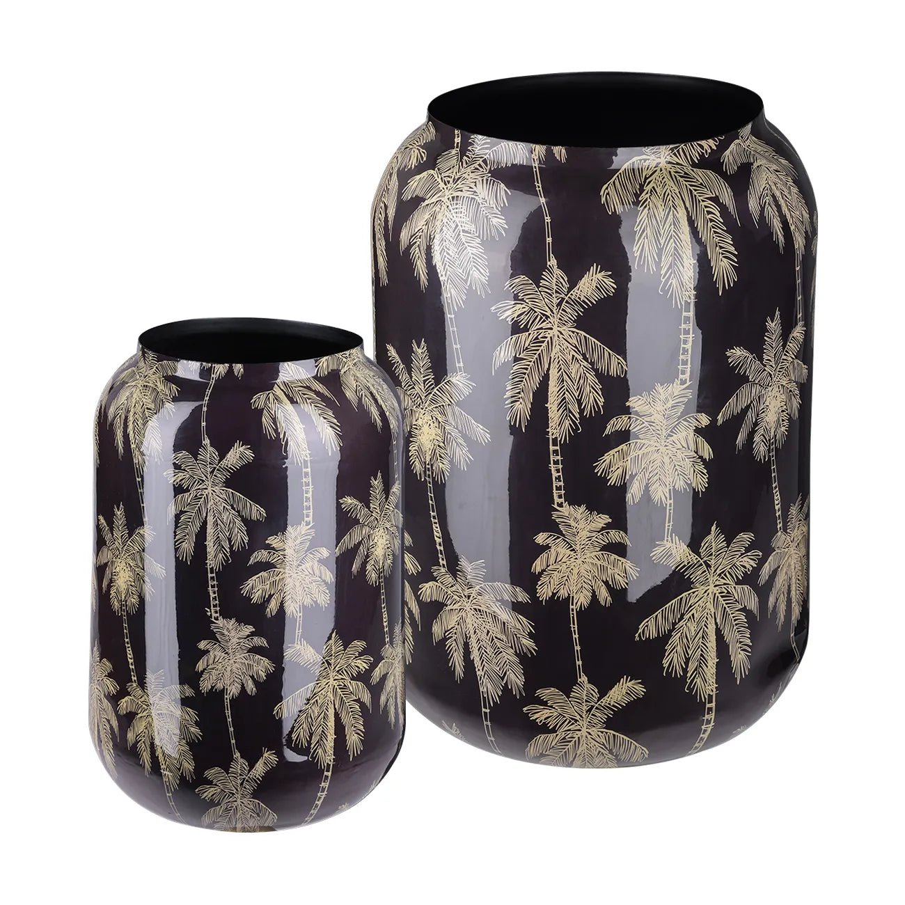 Palm Black Vase Small