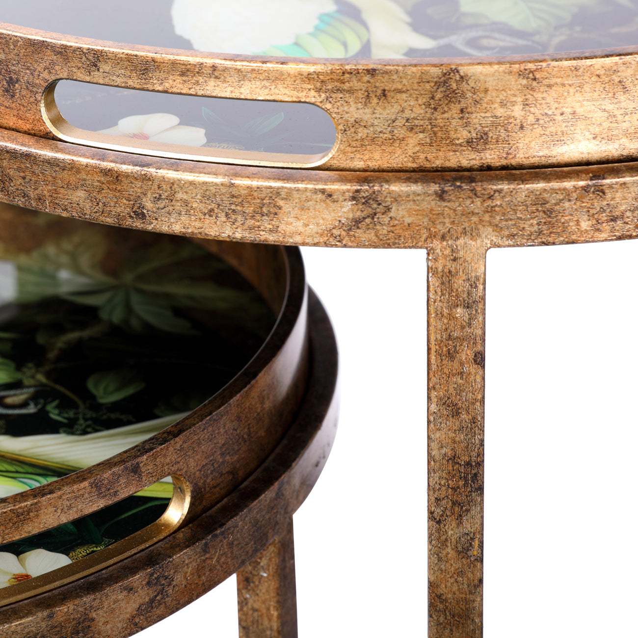 Set of 2 Tropical Birds Tray Side Tables — view 5