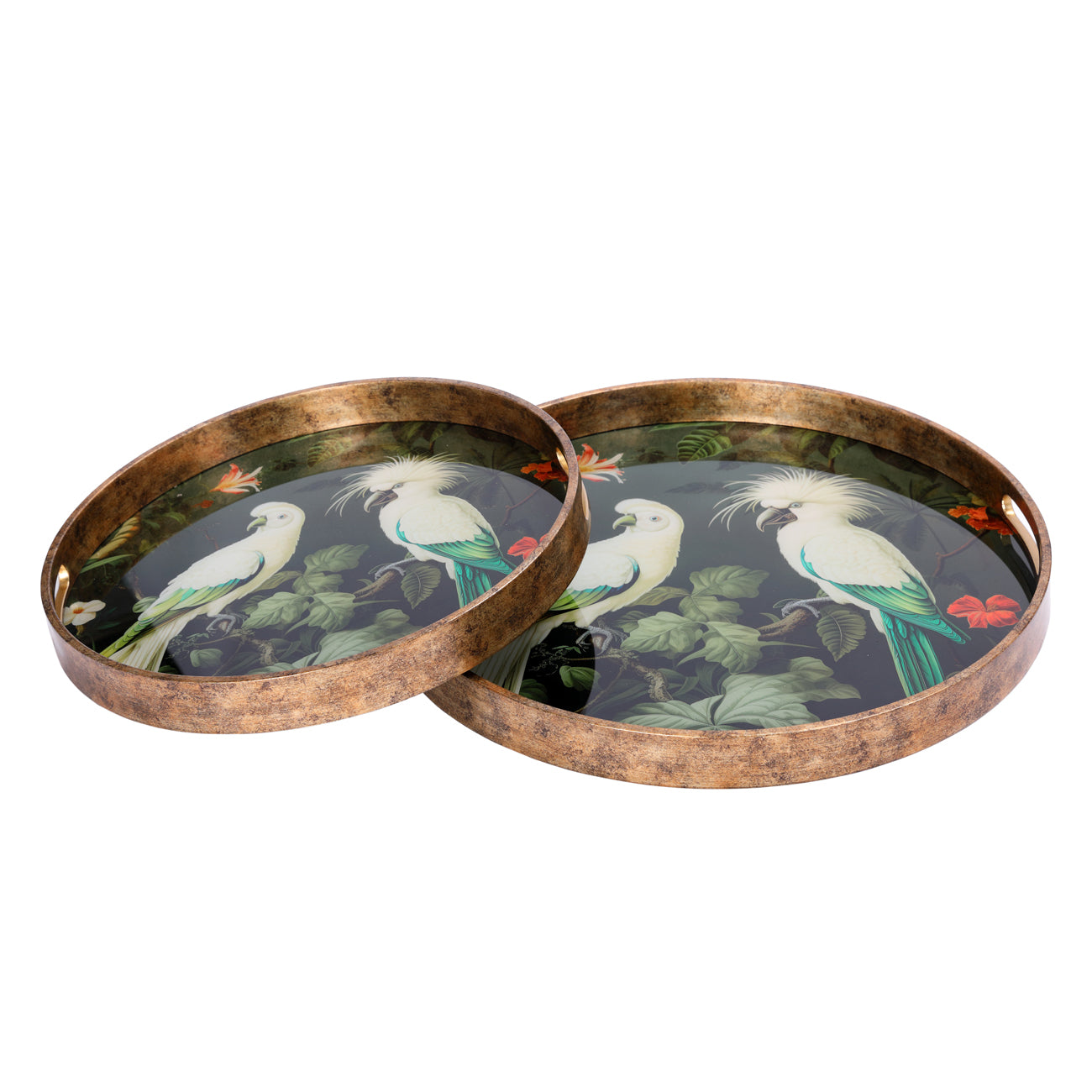 Set of 2 Tropical Birds Trays