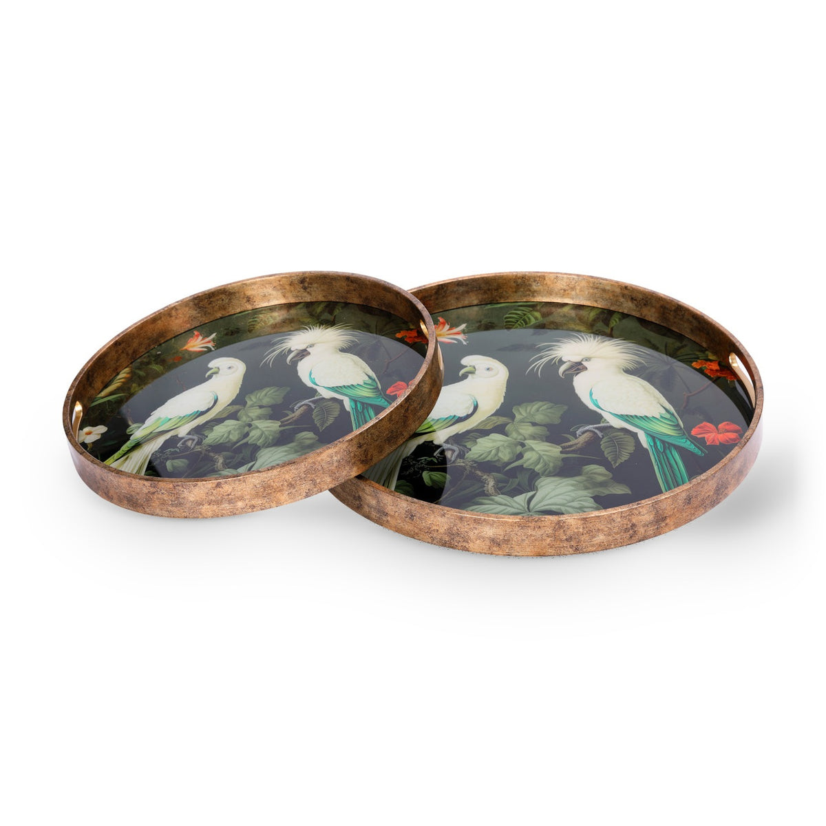 Set of 2 Tropical Birds Trays
