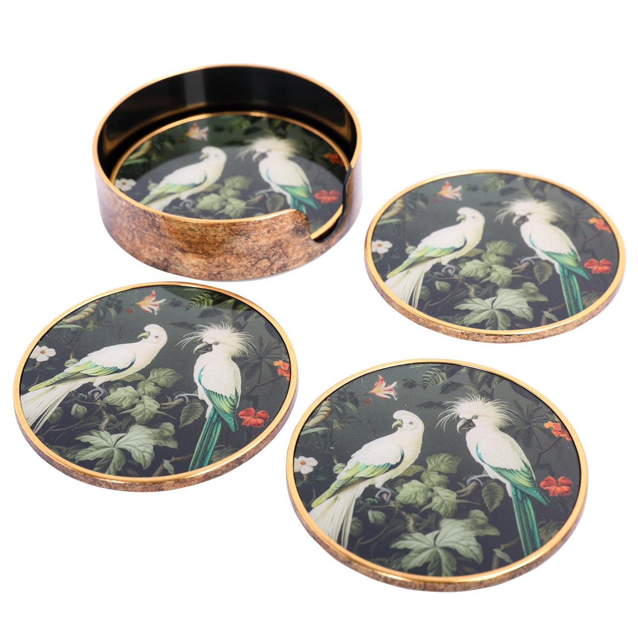 Set of 4 Tropical Birds Coasters — view 2