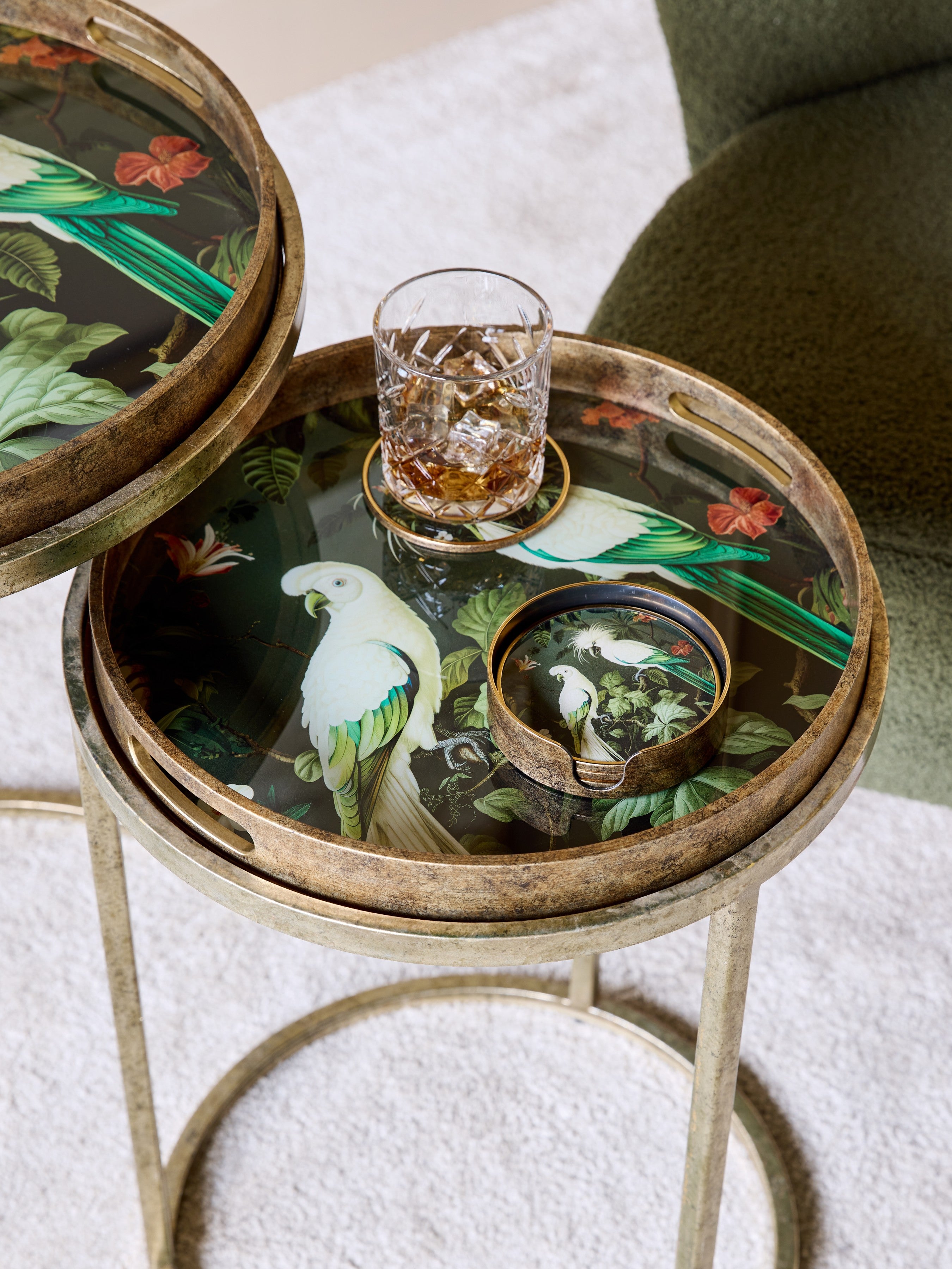 Set of 4 Tropical Birds Coasters — lifestyle 6