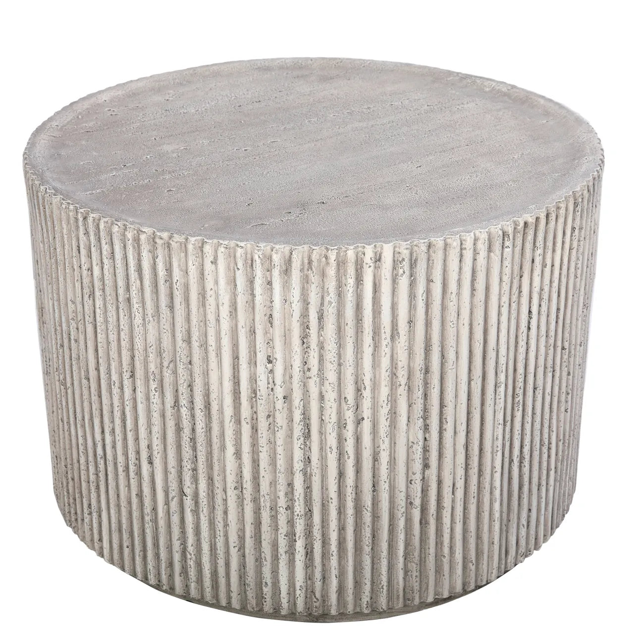 Lani White Ribbed Round Coffee Table