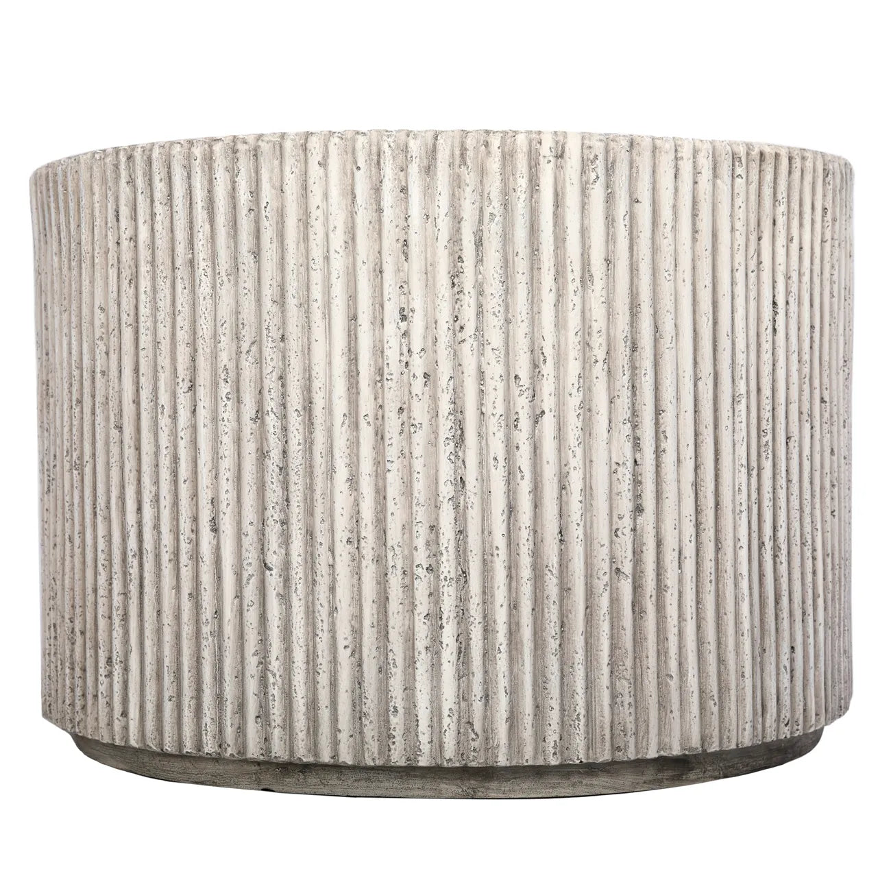 Lani White Ribbed Round Coffee Table