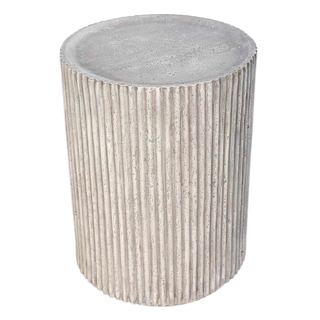 Lani White Ribbed Round Side Table