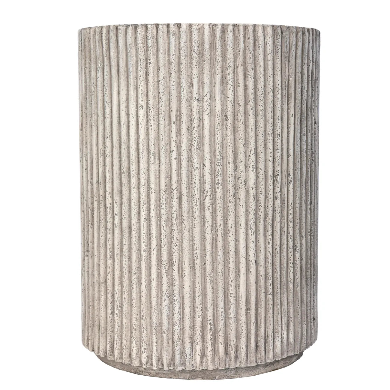 Lani White Ribbed Round Side Table