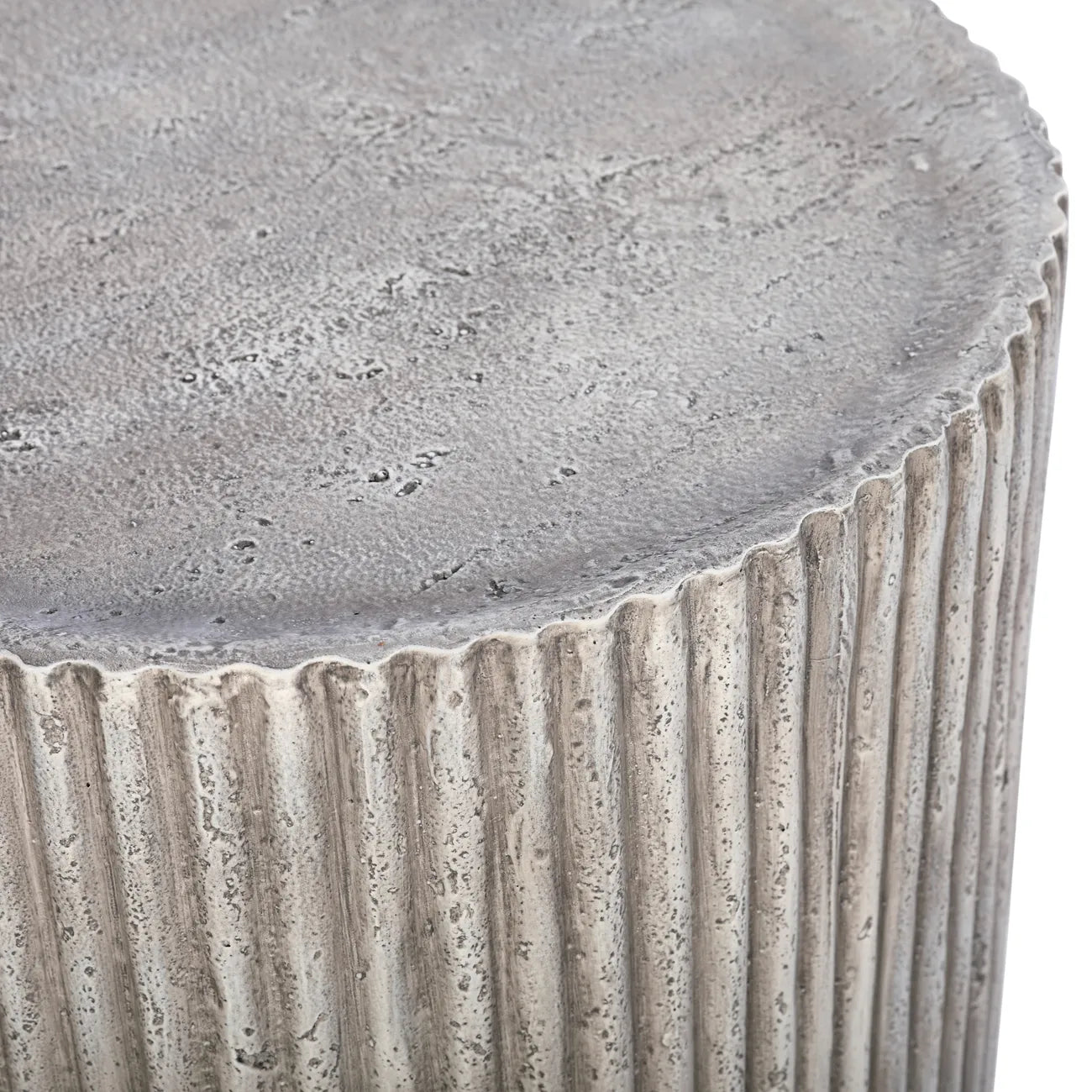 Lani White Ribbed Round Side Table