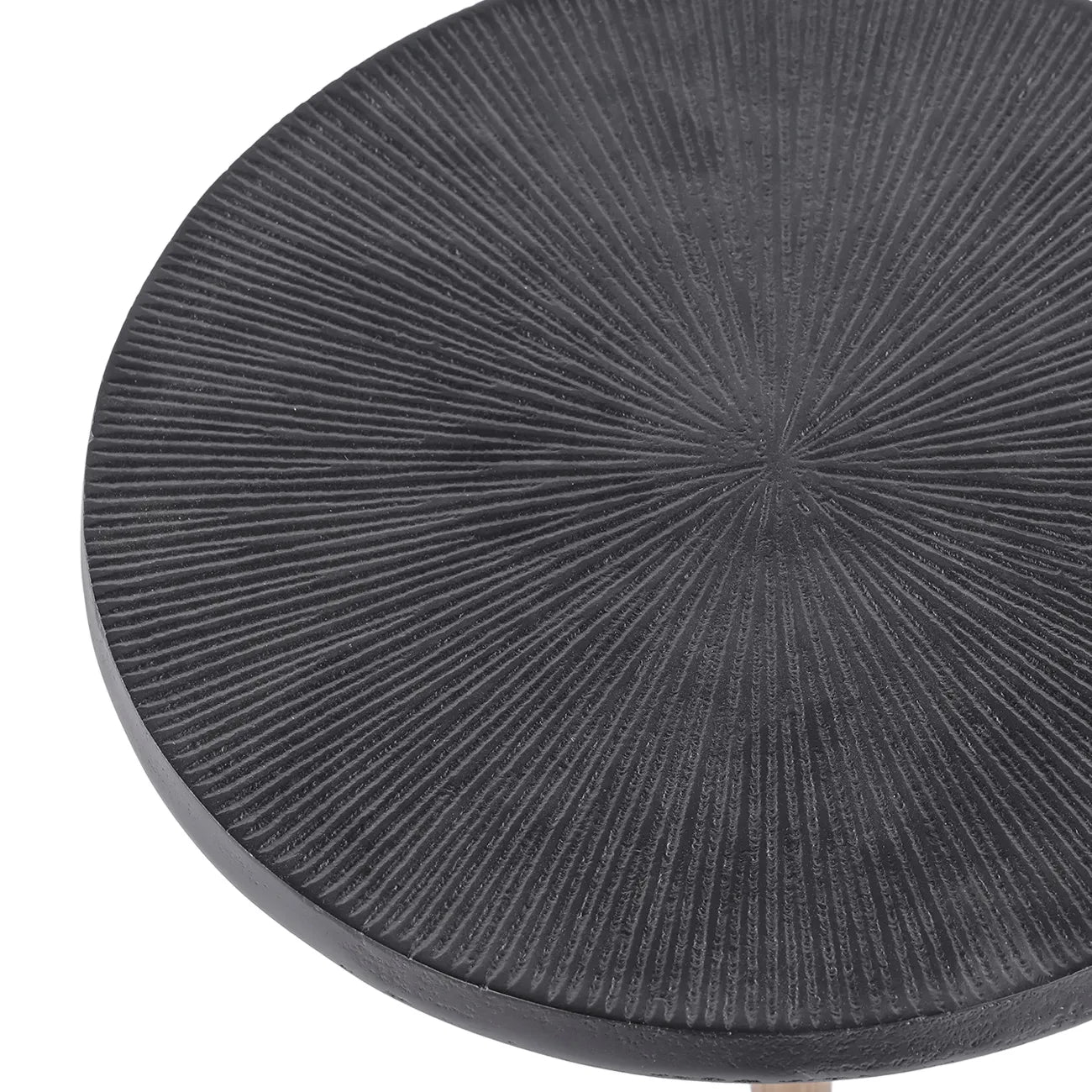 Pair of Moulton Suburst Black & Gold Side Table