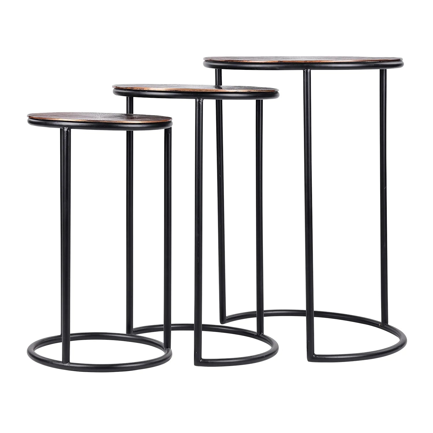 Tambora Metal Side Tables Nest - Set of 3