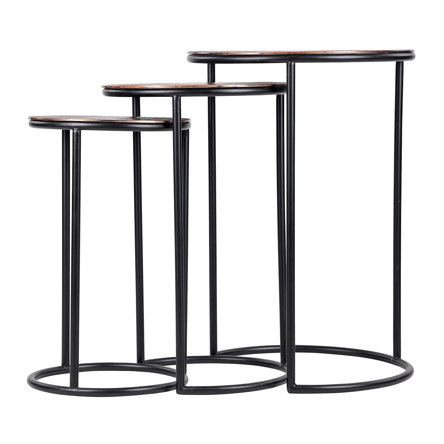 Tambora Metal Side Tables Nest - Set of 3