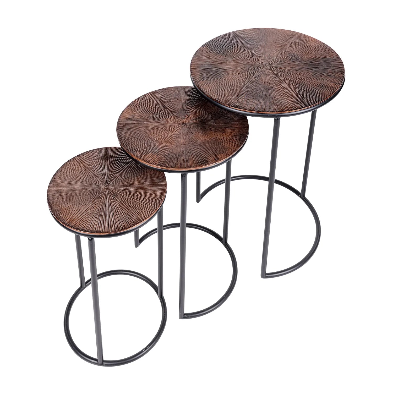 Tambora Metal Side Tables Nest - Set of 3