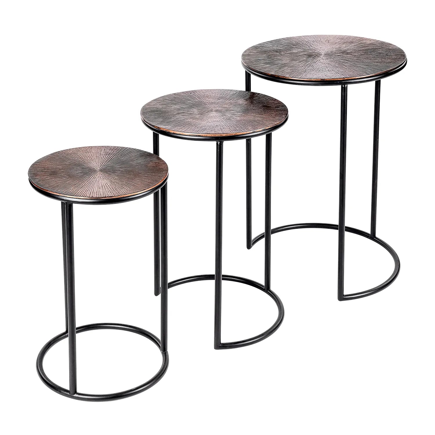 Tambora Metal Side Tables Nest - Set of 3