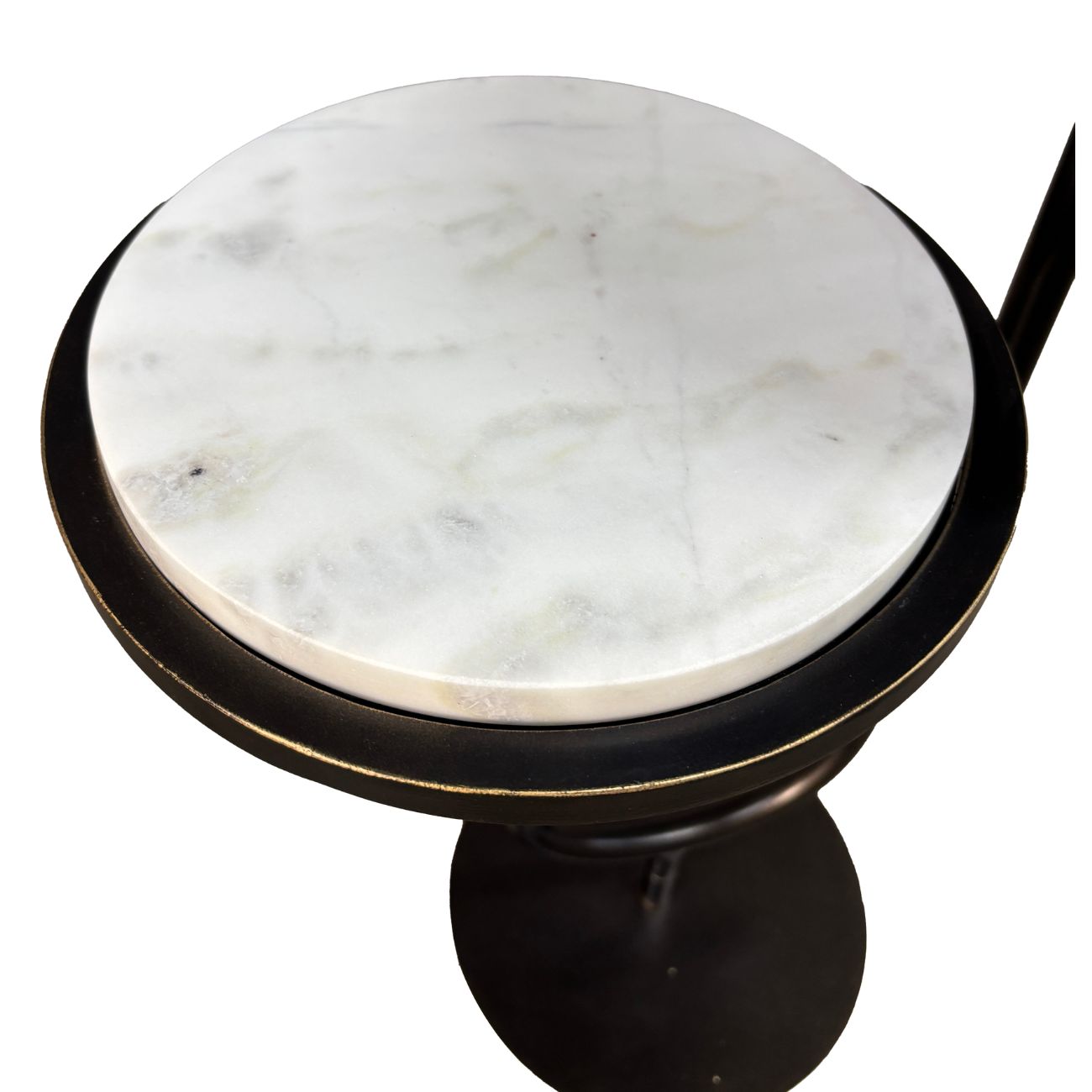 Marco White Banswara Marble & Dark Bronze Side Table view 3