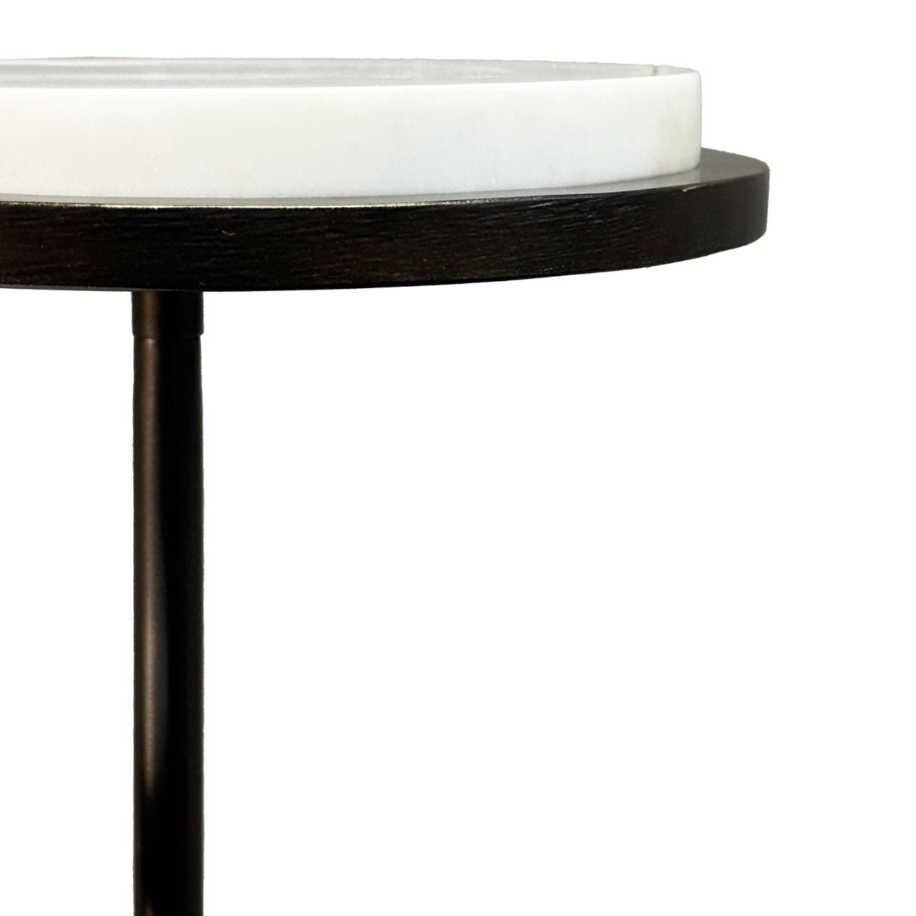 Marco White Banswara Marble & Dark Bronze Side Table view 4